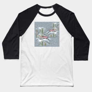 Winter glamping Vintage Camper Baseball T-Shirt